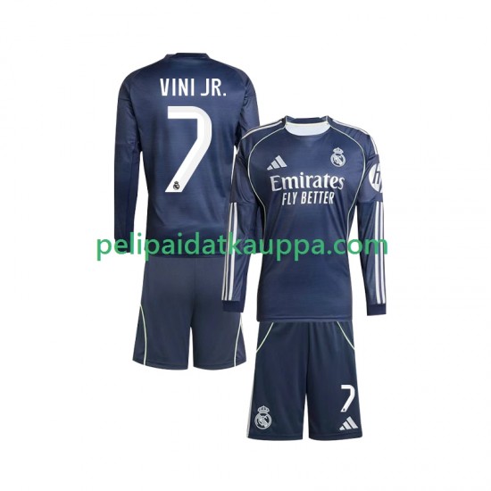 Real Madrid Vinicius Junior 7 Vieras Fanipelipaita (Lasten) 2025-2026 Pitkähihainen Real Madrid Vinicius Junior 7 Vieras Fanipelipaita (Lasten) 2025-2026 Pitkähihainen