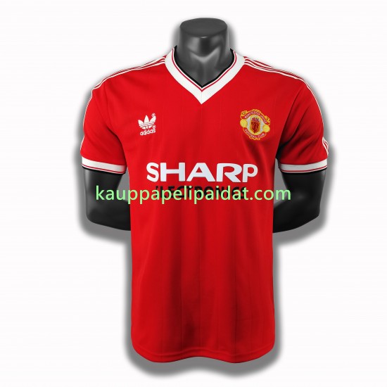 Manchester United 1983 Retro Koti Fanipelipaita (Miehet) Lyhythihainen Manchester United 1983 Retro Koti Fanipelipaita (Miehet) Lyhythihainen