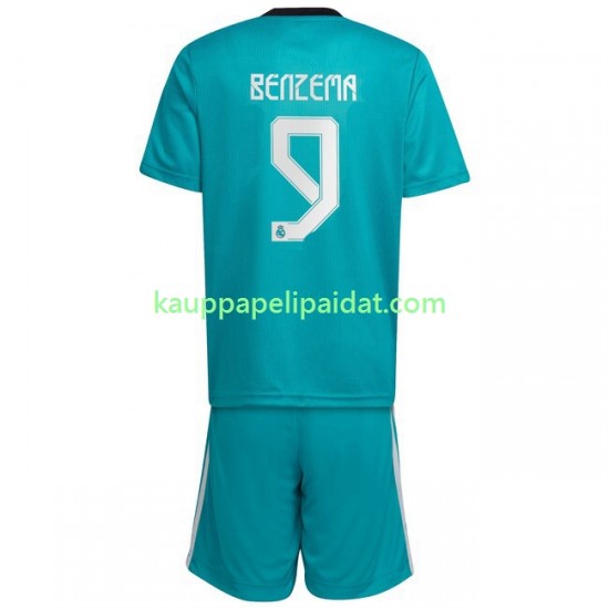 Real Madrid Karim Benzema 9 Kolmas Fanipelipaita (Lasten) 2021-2022 Lyhythihainen Real Madrid Karim Benzema 9 Kolmas Fanipelipaita (Lasten) 2021-2022 Lyhythihainen